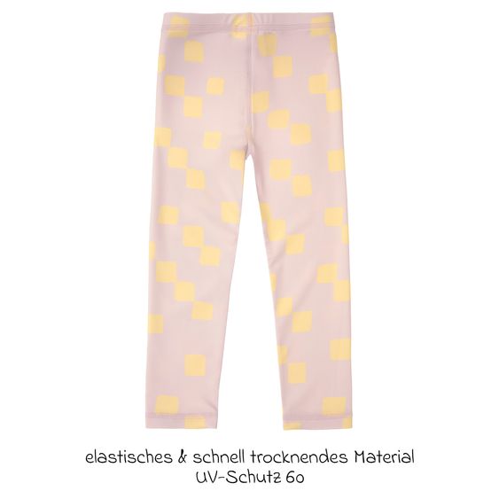 Lässig Bade-Leggings LSF Beach Leggings - Checkerboard - Pale Pink / Yellow - Gr. 74/80