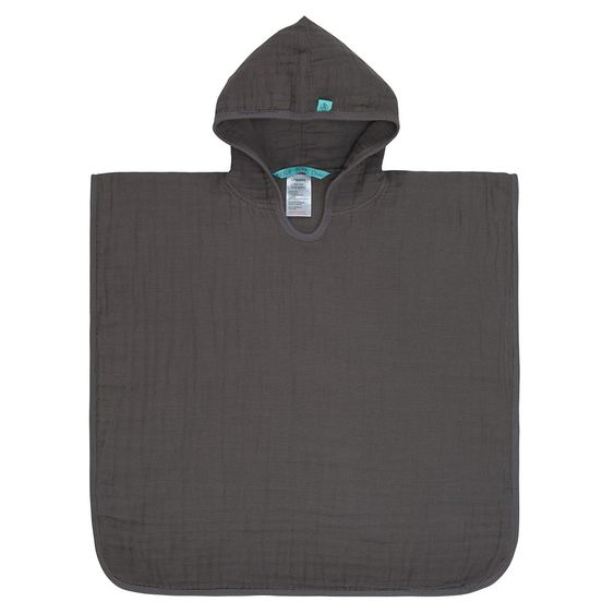 Lässig Bade-Poncho Muslin 87 x 60 cm - Anthracite