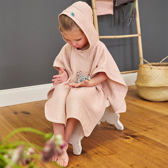 Lässig Bade-Poncho Muslin 87 x 60 cm - Light Pink