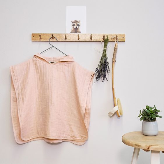 Lässig Bade-Poncho Muslin 87 x 60 cm - Light Pink
