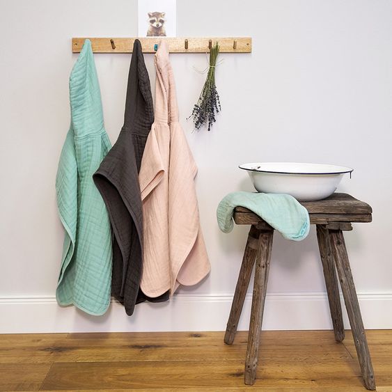 Lässig Bade-Poncho Muslin 87 x 60 cm - Light Pink