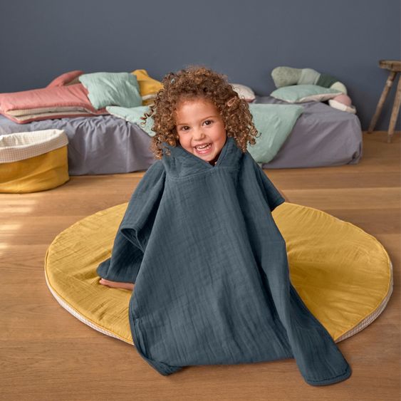 Lässig Bade-Poncho Muslin 87 x 60 cm - Navy