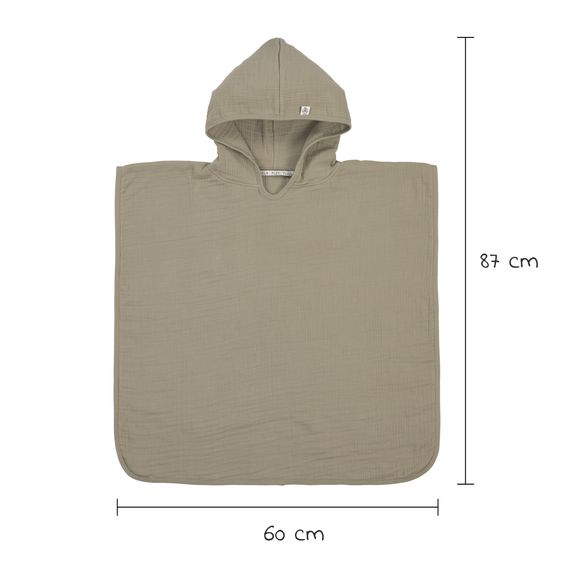 Lässig Bade-Poncho Muslin 87 x 60 cm - Olive
