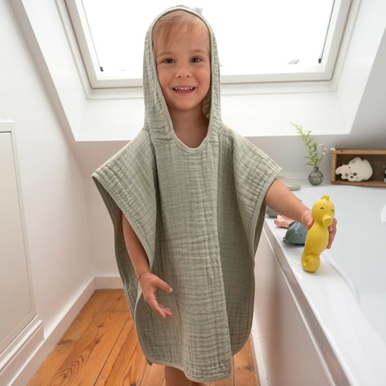 Lässig Bade-Poncho Muslin 87 x 60 cm - Olive