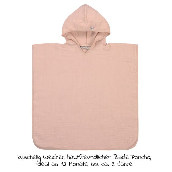 Lässig Bade-Poncho Muslin 87 x 60 cm - Powder Pink