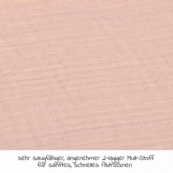 Lässig Bade-Poncho Muslin 87 x 60 cm - Powder Pink