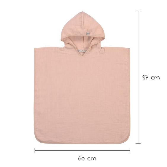 Lässig Bade-Poncho Muslin 87 x 60 cm - Powder Pink