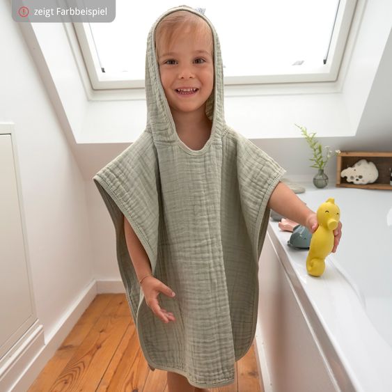 Lässig Bade-Poncho Muslin 87 x 60 cm - Powder Pink