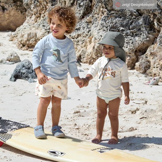 Lässig Bade-Shirt LSF Long Sleeve Rashguard - Beach Dog - Sea Salt - Gr. 74/80