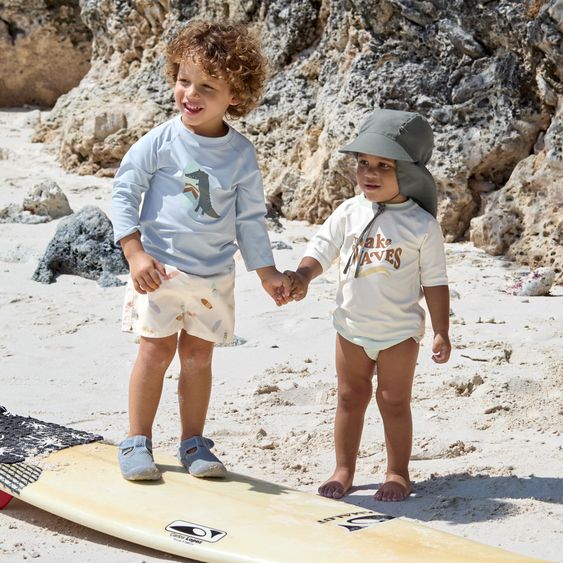 Lässig Bade-Shirt LSF Long Sleeve Rashguard - Crocodile - Sky Blue - Gr. 62/68