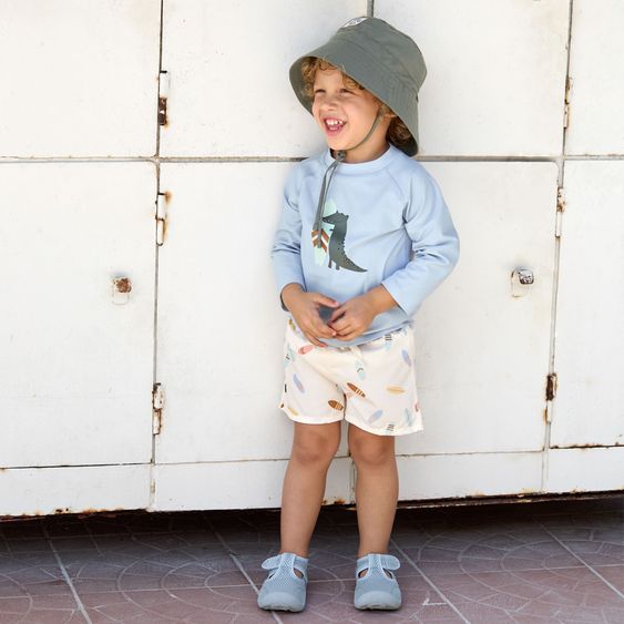 Lässig Bade-Shirt LSF Long Sleeve Rashguard - Crocodile - Sky Blue - Gr. 86