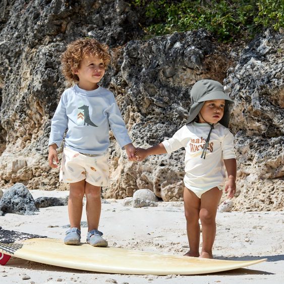 Lässig Bade-Shirt LSF Long Sleeve Rashguard - Crocodile - Sky Blue - Gr. 92