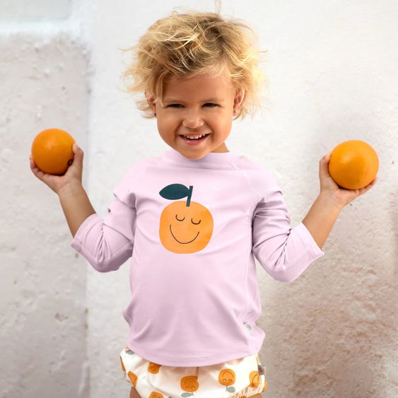 Lässig Bade-Shirt LSF Long Sleeve Rashguard - Orange - Pale Pink - Gr. 62/68