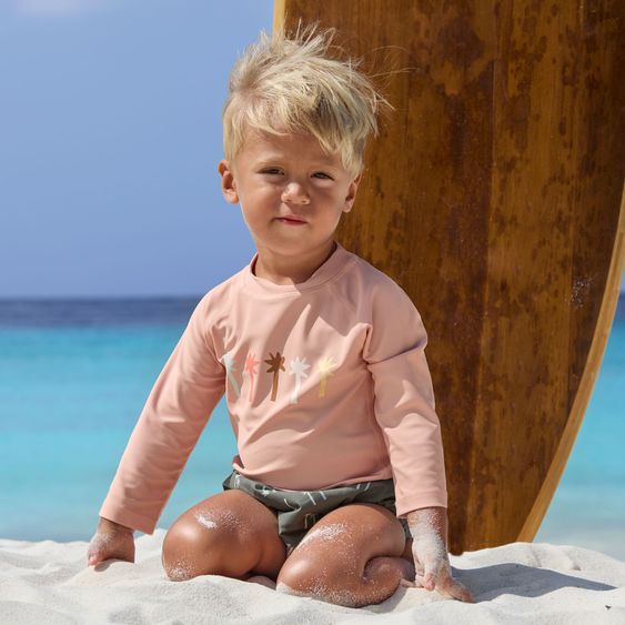 Lässig Bade-Shirt LSF Long Sleeve Rashguard - Palms - Peach - Gr. 92