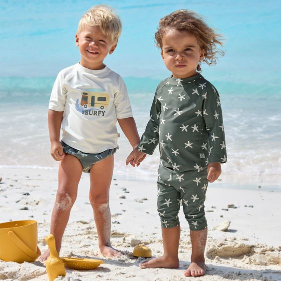 Lässig Maglietta da bagno LSF Short Sleeve Rashguard - Camper - Sea Salt - Taglia 62/68