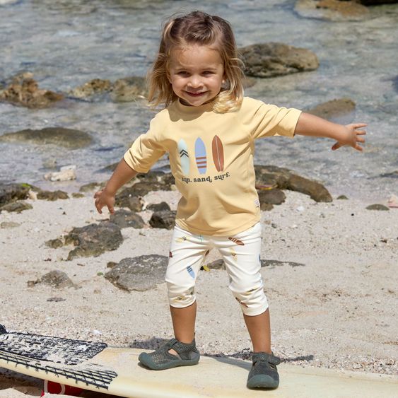 Lässig Bade-Shirt LSF Short Sleeve Rashguard - Surfboards - Vanilla - Gr. 62/68