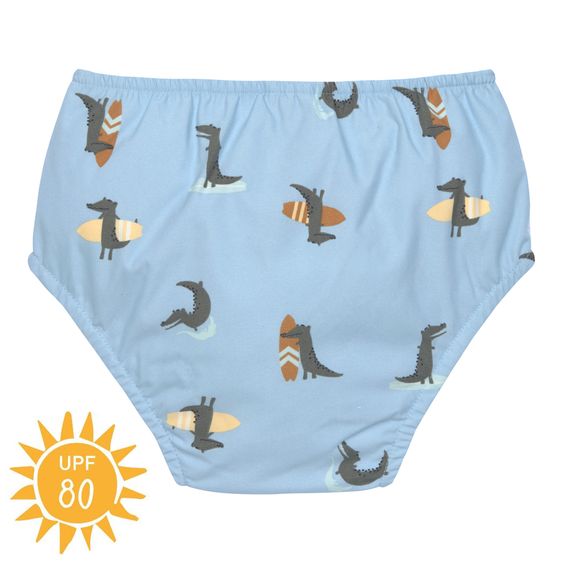 Lässig Bade-Windelhose LSF Swim Diaper - Crocodile - Sky Blue - Gr. 74/80