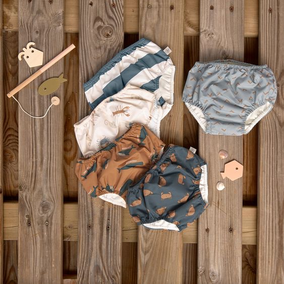Lässig Bade-Windelhose LSF Swim Diaper - Sea Animals - Milky - Gr. 62/68