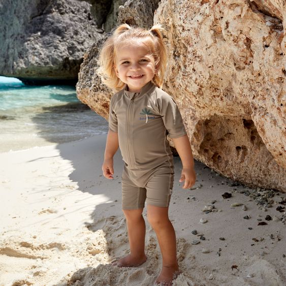 Lässig Badeanzug LSF Short Sleeve Sunsuit - Choco - Gr. 62/68