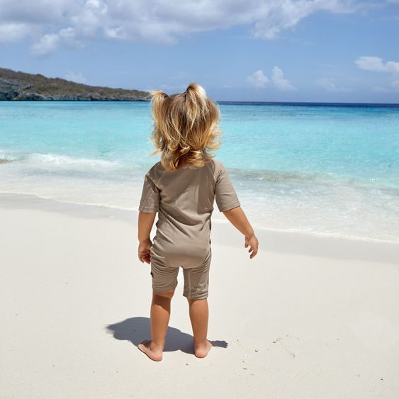 Lässig Badeanzug LSF Short Sleeve Sunsuit - Choco - Gr. 62/68