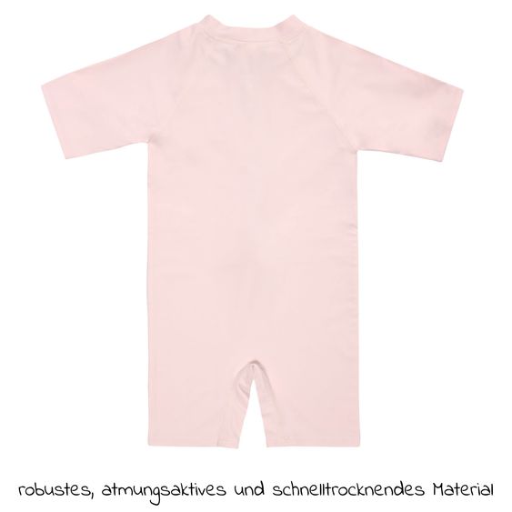 Lässig Badeanzug LSF Short Sleeve Sunsuit - Seahorse - Light Pink - Gr. 62/68