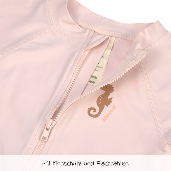 Lässig Badeanzug LSF Short Sleeve Sunsuit - Seahorse - Light Pink - Gr. 62/68