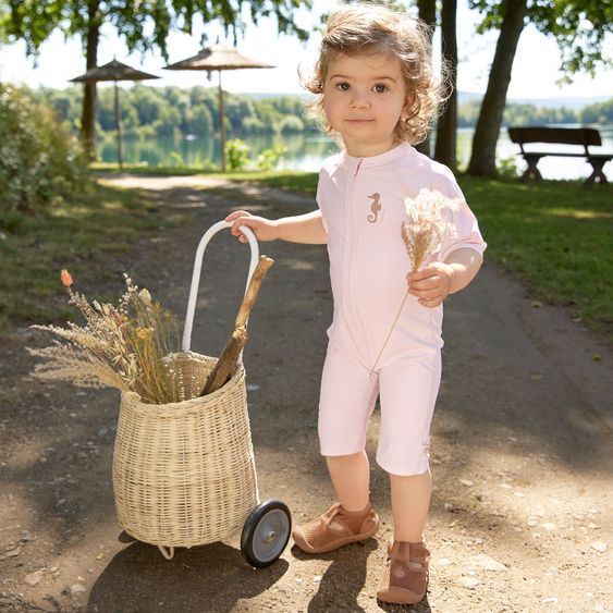 Lässig Badeanzug LSF Short Sleeve Sunsuit - Seahorse - Light Pink - Gr. 62/68