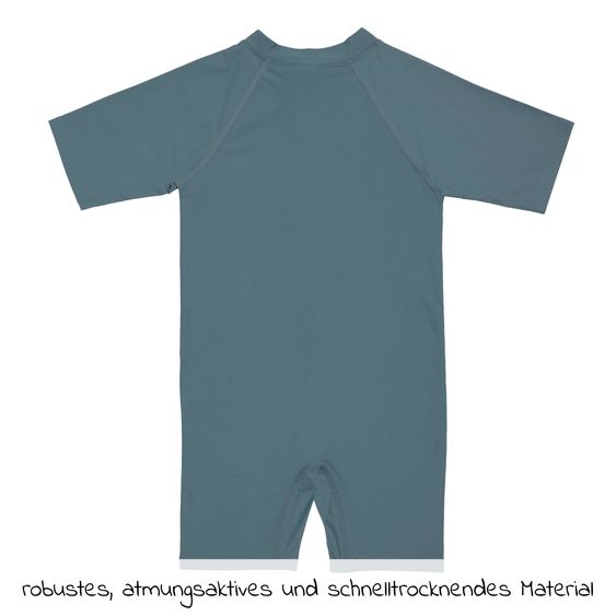 Lässig Badeanzug LSF Short Sleeve Sunsuit - Whale - Blue - Gr. 62/68