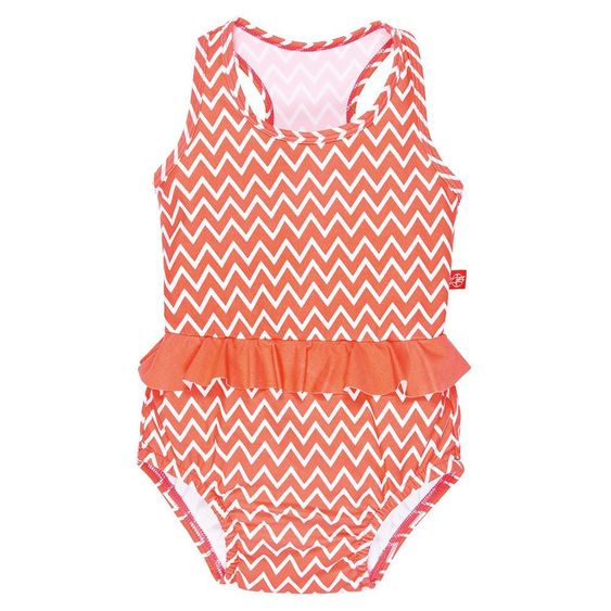 Lässig Badeanzug - Zigzag Peach - Gr. 0 - 6 M