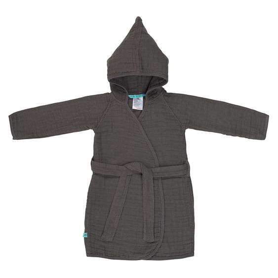 Lässig Bademantel Muslin - Anthracite - Gr. 80/86
