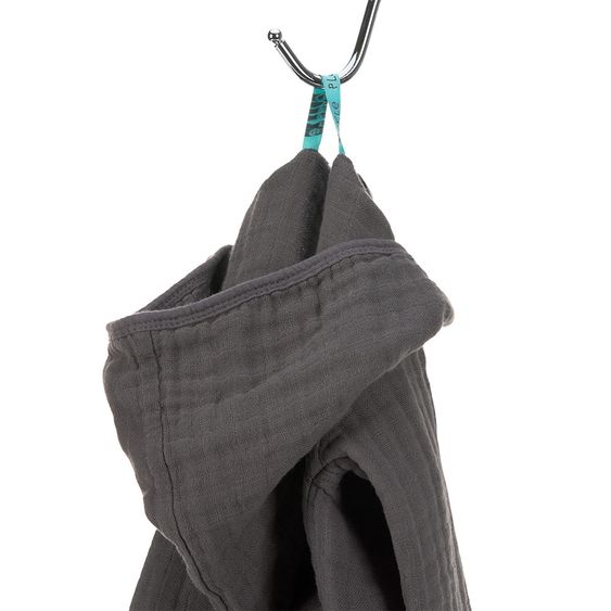 Lässig Bademantel Muslin - Anthracite - Gr. 80/86