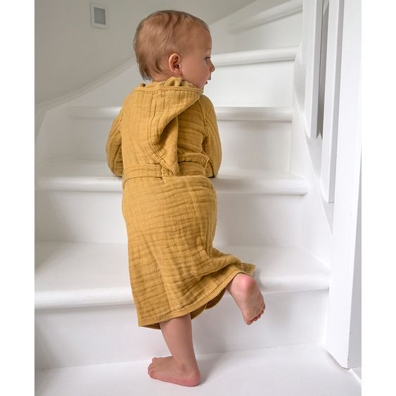 Lässig Bademantel Muslin - Mustard - Gr. 80/86