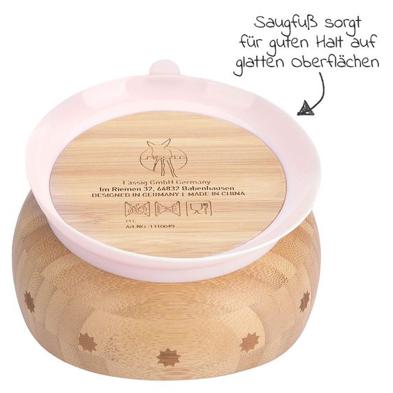 Lässig Bambus-Schale aus Holz mit Saugfuß - Little Chums Mouse