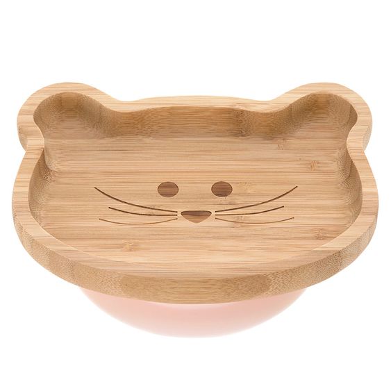Lässig Bambus-Teller aus Holz mit Saugfuß - Little Chums Mouse
