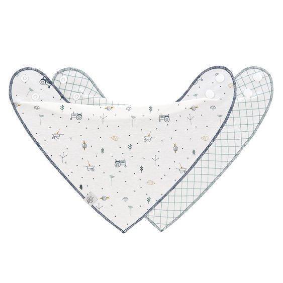 Lässig Bandana Lätzchen 2er Pack aus Bio-Baumwolle - Garden Explorer Boys