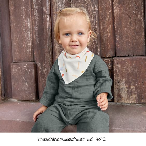 Lässig Bandana Lätzchen 2er Pack aus Bio-Baumwolle - Little Mateys - Spicy Orange