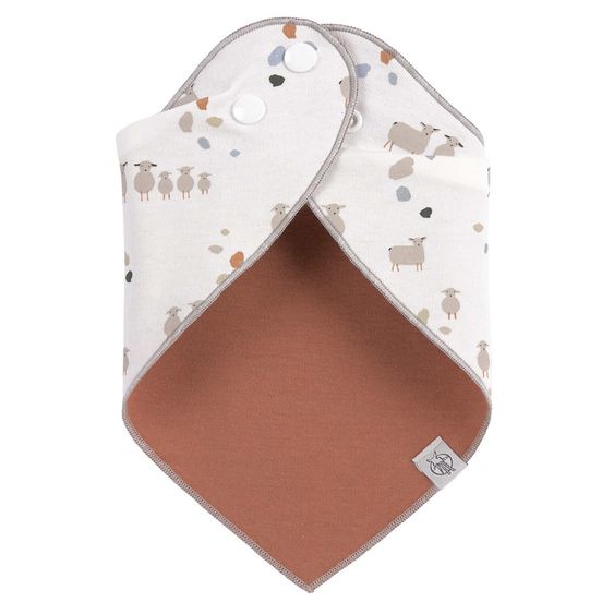 Lässig Bandana Lätzchen 2er Pack aus Bio-Baumwolle - Tiny Farmer - Sheep & Goose - Blue