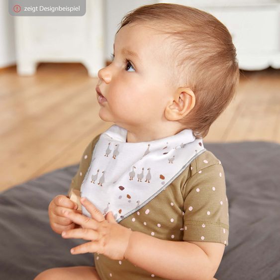 Lässig Bandana Lätzchen 2er Pack aus Bio-Baumwolle - Tiny Farmer - Sheep & Goose - Blue