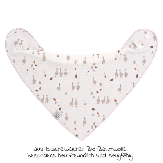 Lässig Bandana Lätzchen 2er Pack aus Bio-Baumwolle - Tiny Farmer - Sheep & Goose - Lilac