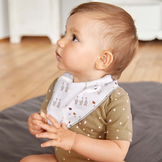 Lässig Bandana Lätzchen 2er Pack aus Bio-Baumwolle - Tiny Farmer - Sheep & Goose - Lilac