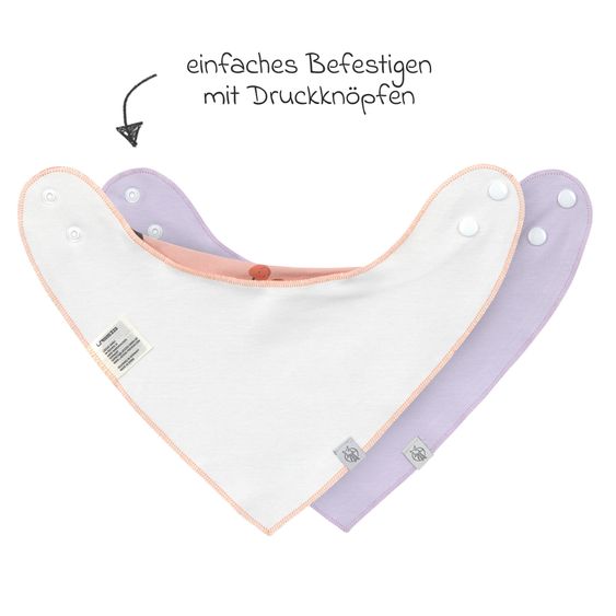 Lässig Bandana bib 2-pack cowl-neck made from organic cotton - Happy Fruits - Cherry