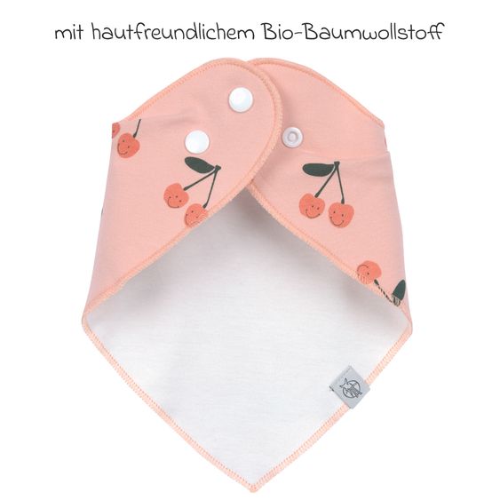 Lässig Bandana bib 2-pack cowl-neck made from organic cotton - Happy Fruits - Cherry