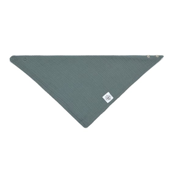 Lässig Bandana bib Muslin GOTS - Petrol Green