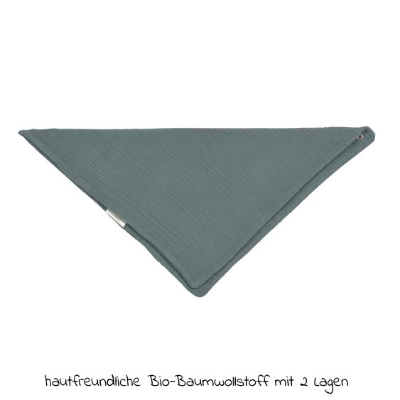Lässig Bandana bib Muslin GOTS - Petrol Green