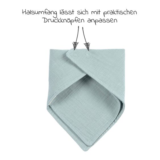 Lässig Bandana bib Muslin GOTS - Silver Grey