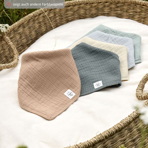 Lässig Bandana bib Muslin GOTS - Silver Grey