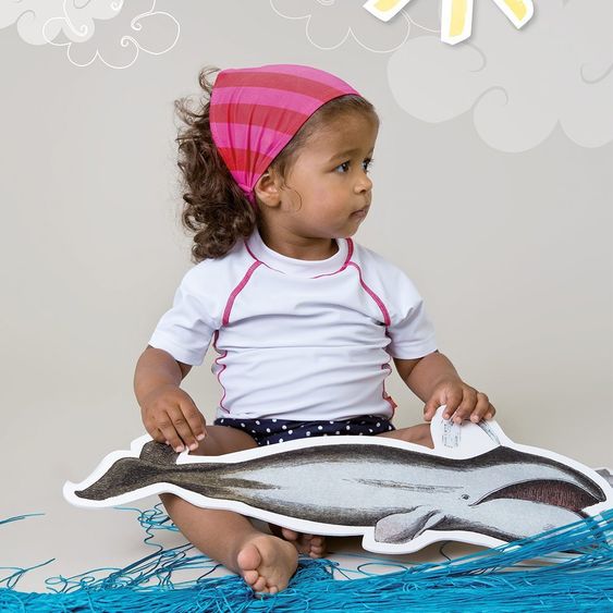 Lässig Bandana con protezione UV - Strisce rosa