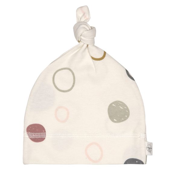 Lässig Beanie-Mütze aus Bio-Baumwolle - Circles Offwhite - Gr. 50/56