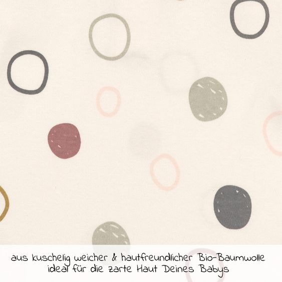 Lässig Beanie-Mütze aus Bio-Baumwolle - Circles Offwhite - Gr. 50/56