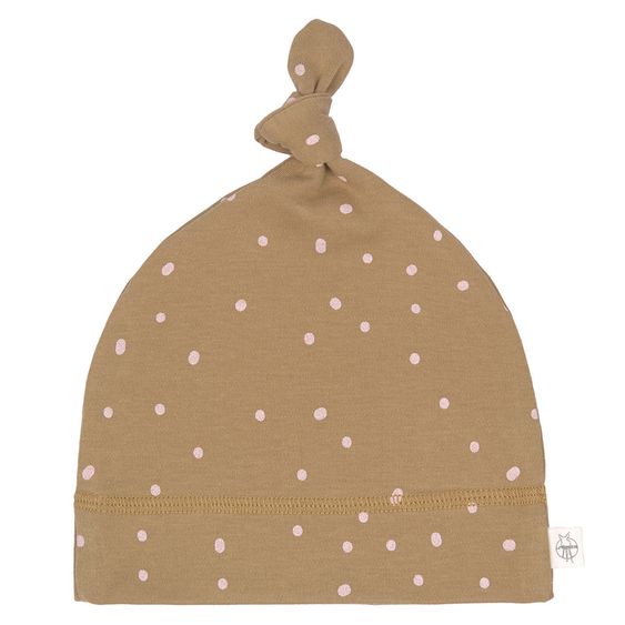 Lässig Beanie-Mütze aus Bio-Baumwolle - Dots Curry - Gr. 50/56